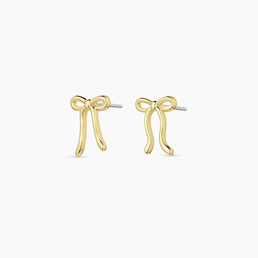 Gorjanna bow jewlery set: mini bow necklace and bow earrings 🎀 18K gold plated